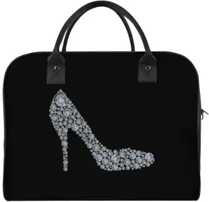 Diamond High Heel Shoe Duffle Bag for Travel Crossbody Sports Tote Gym Bag Shoulder Weekender Overnight Bag