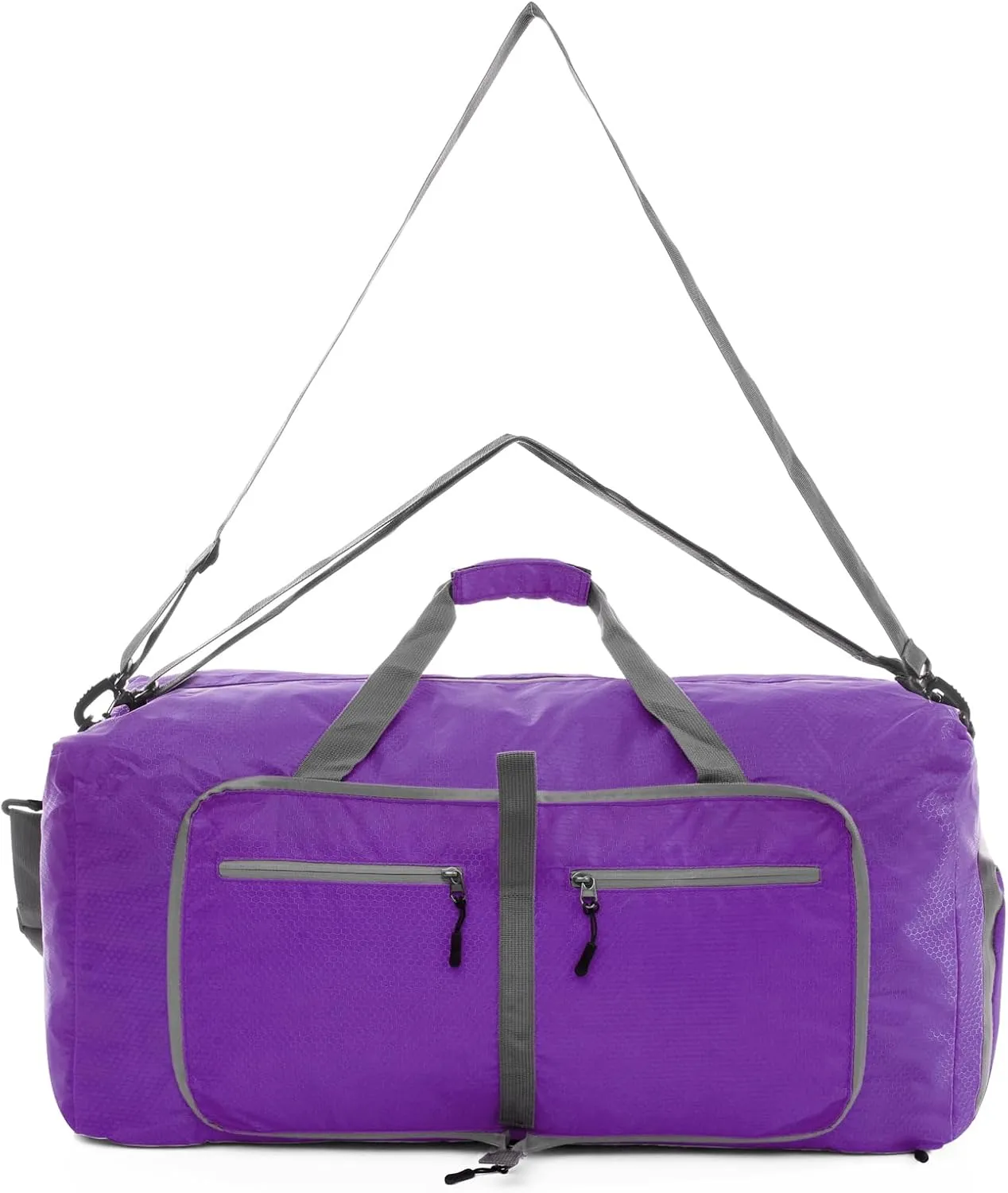 Dimayar Travel Duffle Bag for Men Women - Foldable Duffel Bag with Shoes Compartment - Overnight Bags Waterproof & Tear Resistant(40L,Purple)