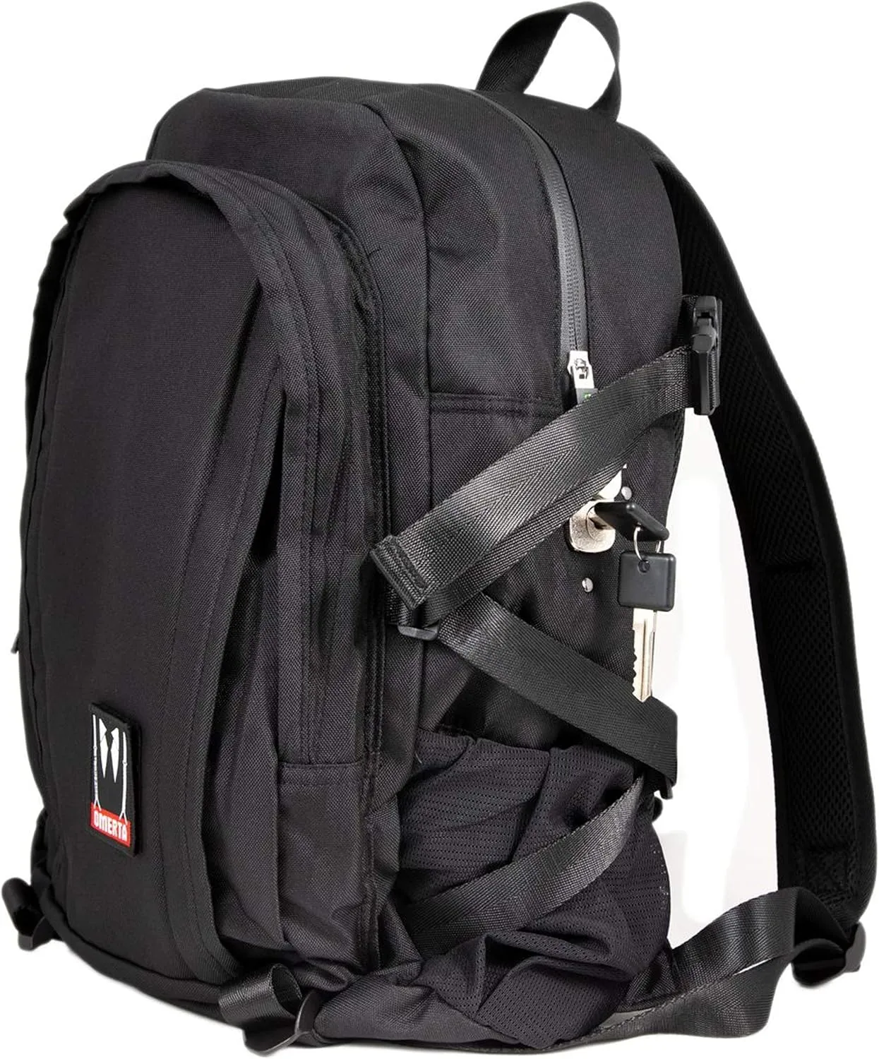 Dime Bags - The Transporter Backpack - Water-Resistant Polyester Exterior, Built-in Lock, Lightly Padded, Commuter Backpack, Cotton Interior, Padded Shoulder Straps (Black)
