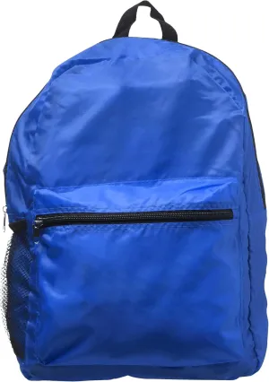 DISCOUNT PROMOS Custom Simple Functional Backpacks Set of 1, Personalized Text, Logo, Picture - Water Resistant, Lightweight - Blue