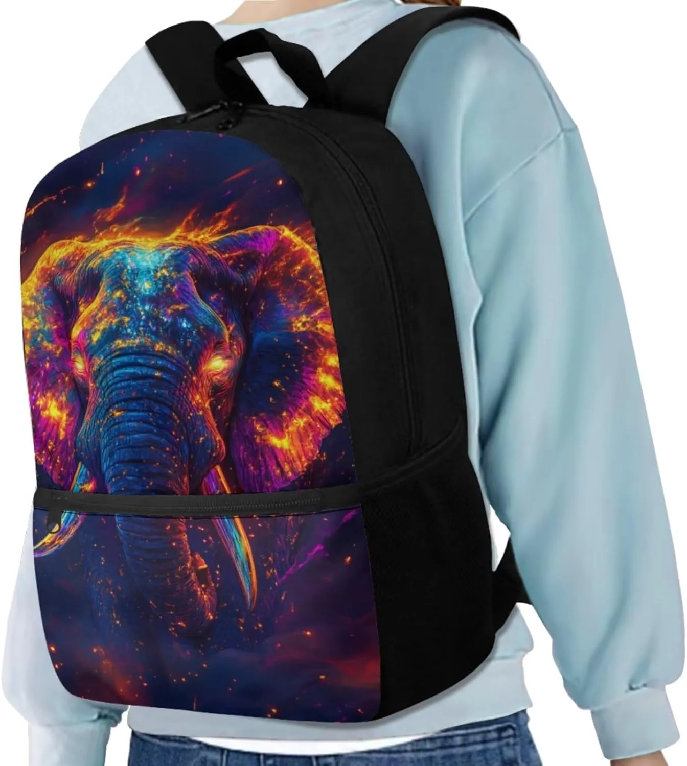 Dolyues Elephant Boys Backpack Purse Cool Animal Boys Backpack with Lunch Box Lightweight Bookbag for Boys Kids with Pencil Case and Water Bottle for Middle School College Travel Camping