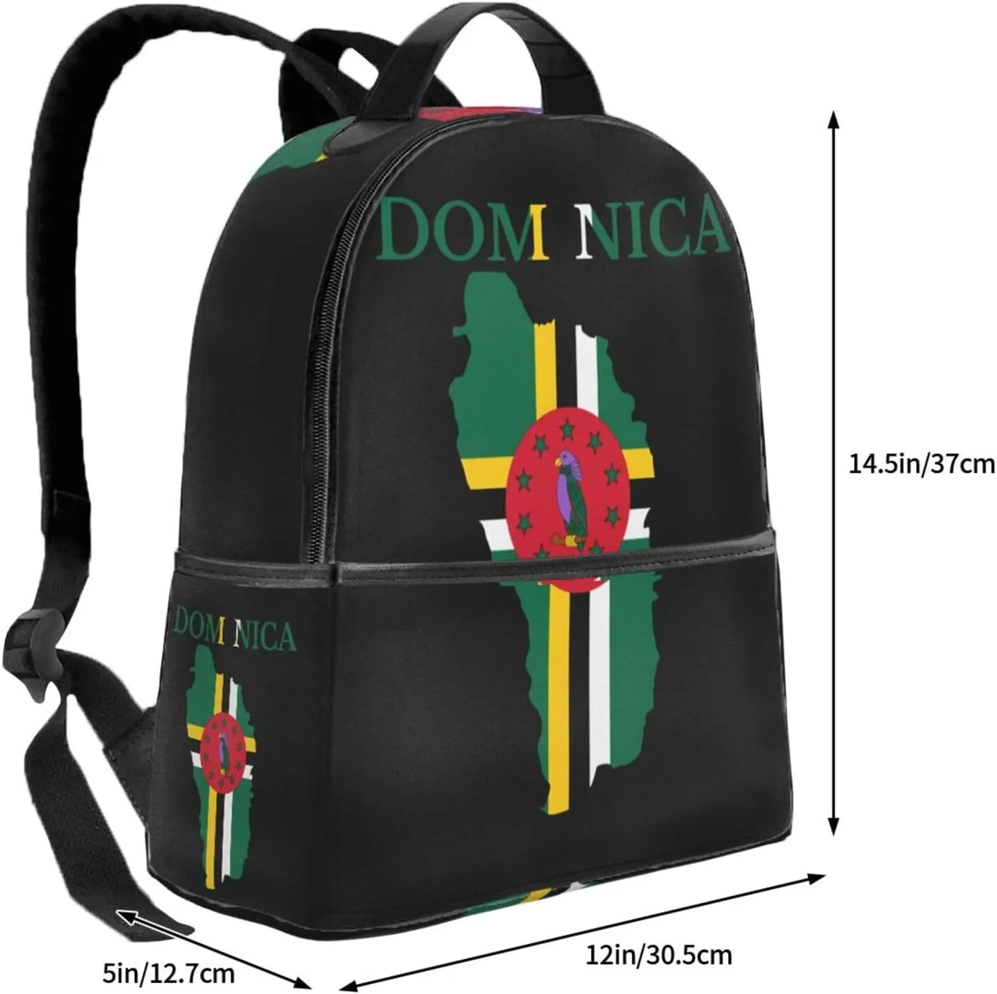 Dominica Map Flag Casual Backpacks Laptop Backpack Carry-on Daypack Sports Travel Rucksack Lightweight Working Bag for Outdoor Hiking Cycling Walking