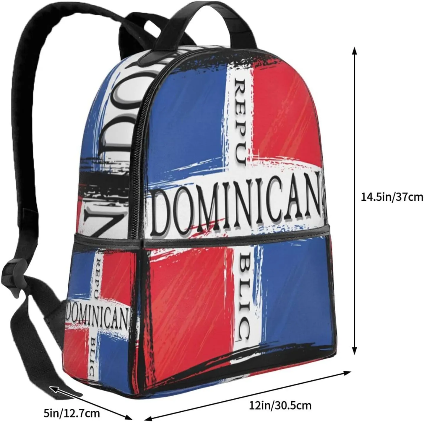 Dominican Republic Flag Casual Backpacks Laptop Backpack Carry-on Daypack Sports Travel Rucksack Lightweight Working Bag for Outdoor Hiking Cycling Walking