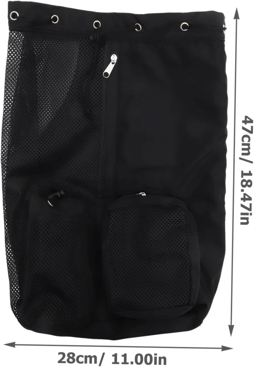 Drawstring Sports Bag Gym Drawstring Backpack Mesh Pouch Nylon Material Easy to Clean Maintain