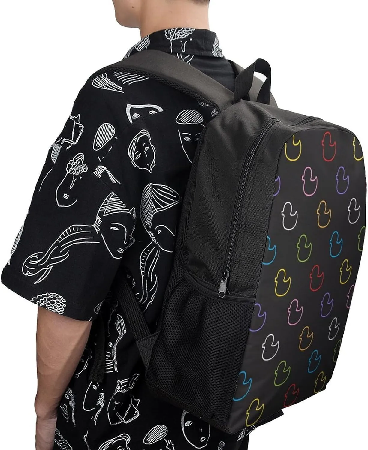 Duck Rubber Black Backpack Lightweight Waterproof Backpacks Laptop Backpack for Unisex