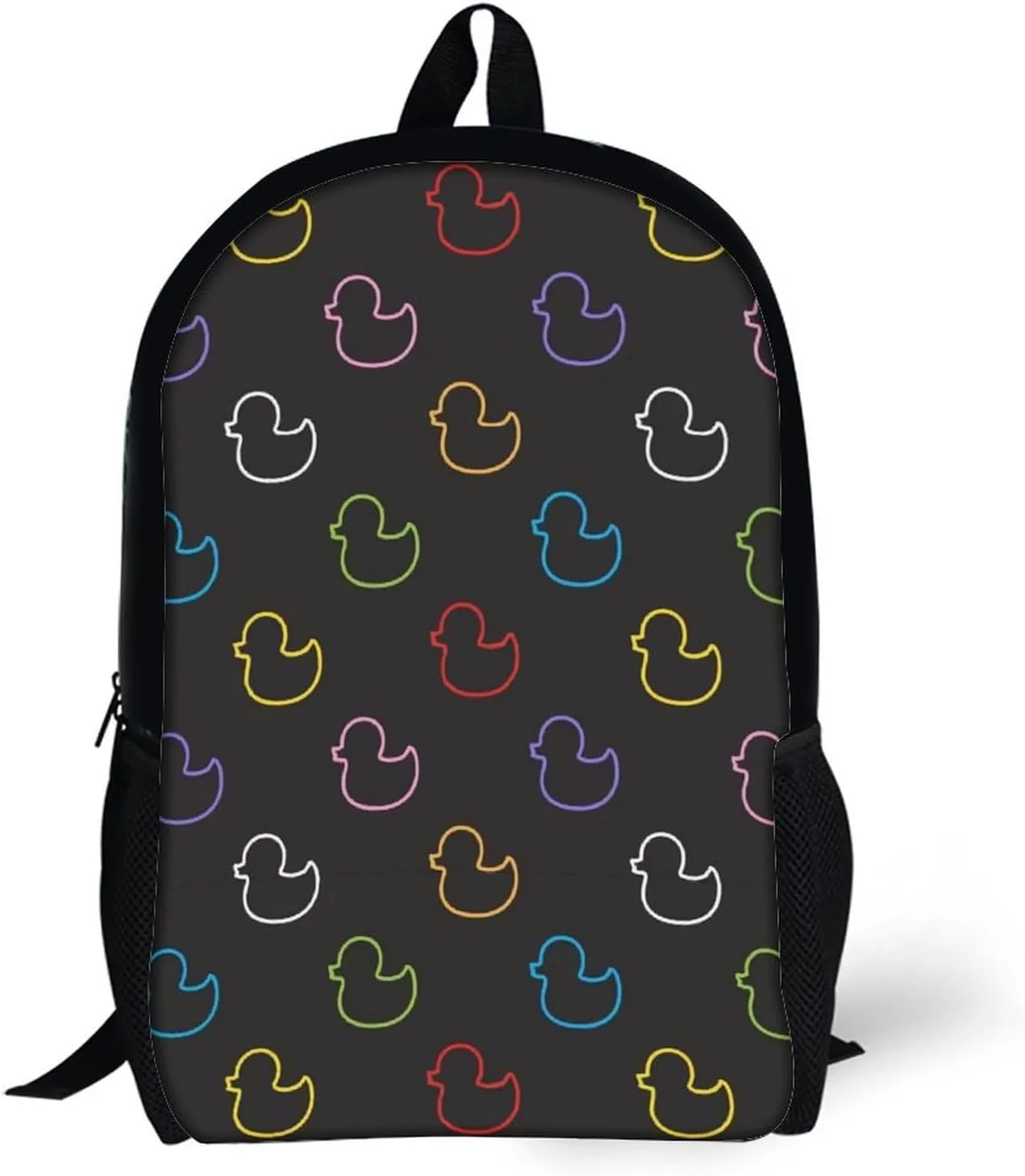 Duck Rubber Black Backpack Lightweight Waterproof Backpacks Laptop Backpack for Unisex