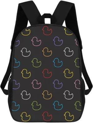 Duck Rubber Black Backpack Lightweight Waterproof Backpacks Laptop Backpack for Unisex