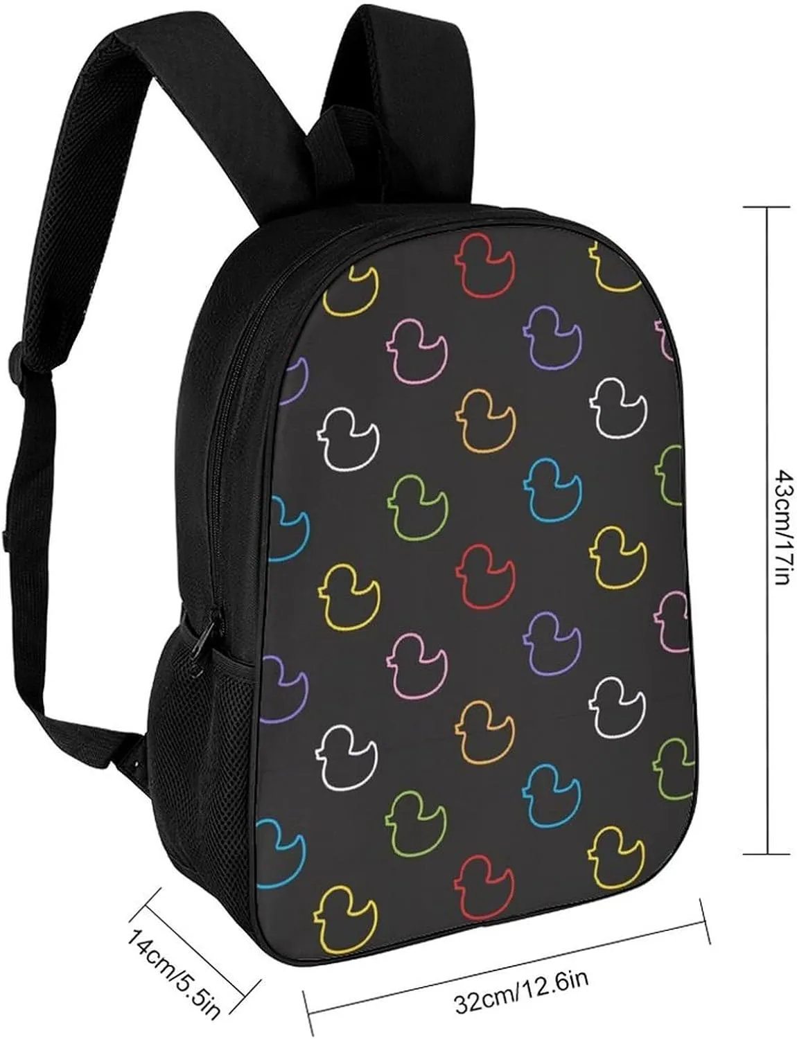 Duck Rubber Black Backpack Lightweight Waterproof Backpacks Laptop Backpack for Unisex