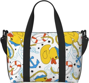 Ducks and Anchors Travel Bag for Women Men Weekender Bags Carry on Overnight Bag Tote Bag Yoga Gym Bag for Gym, Work, Weekend, Travel, Personal Items