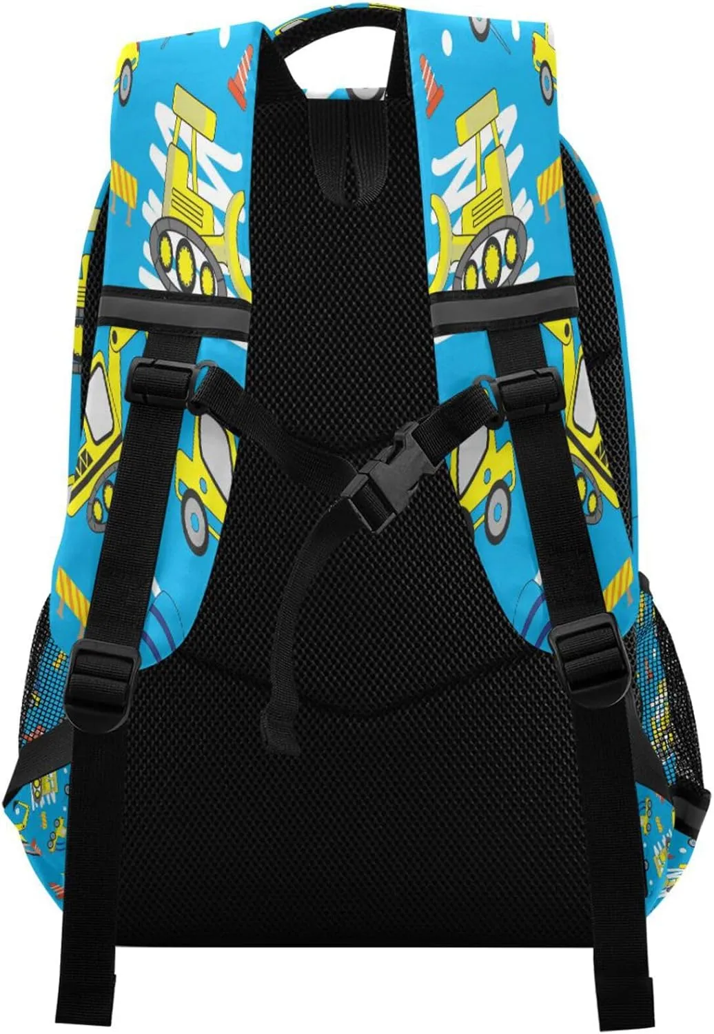 Dussdil Car Excavator Concrete Truck Kid's Backpack Backpacks for Boys Girls, 16 inch Casual Daypack Back Pack Laptop Bag Double Zipper Travel Bags with Adjustable Shoulder Strap