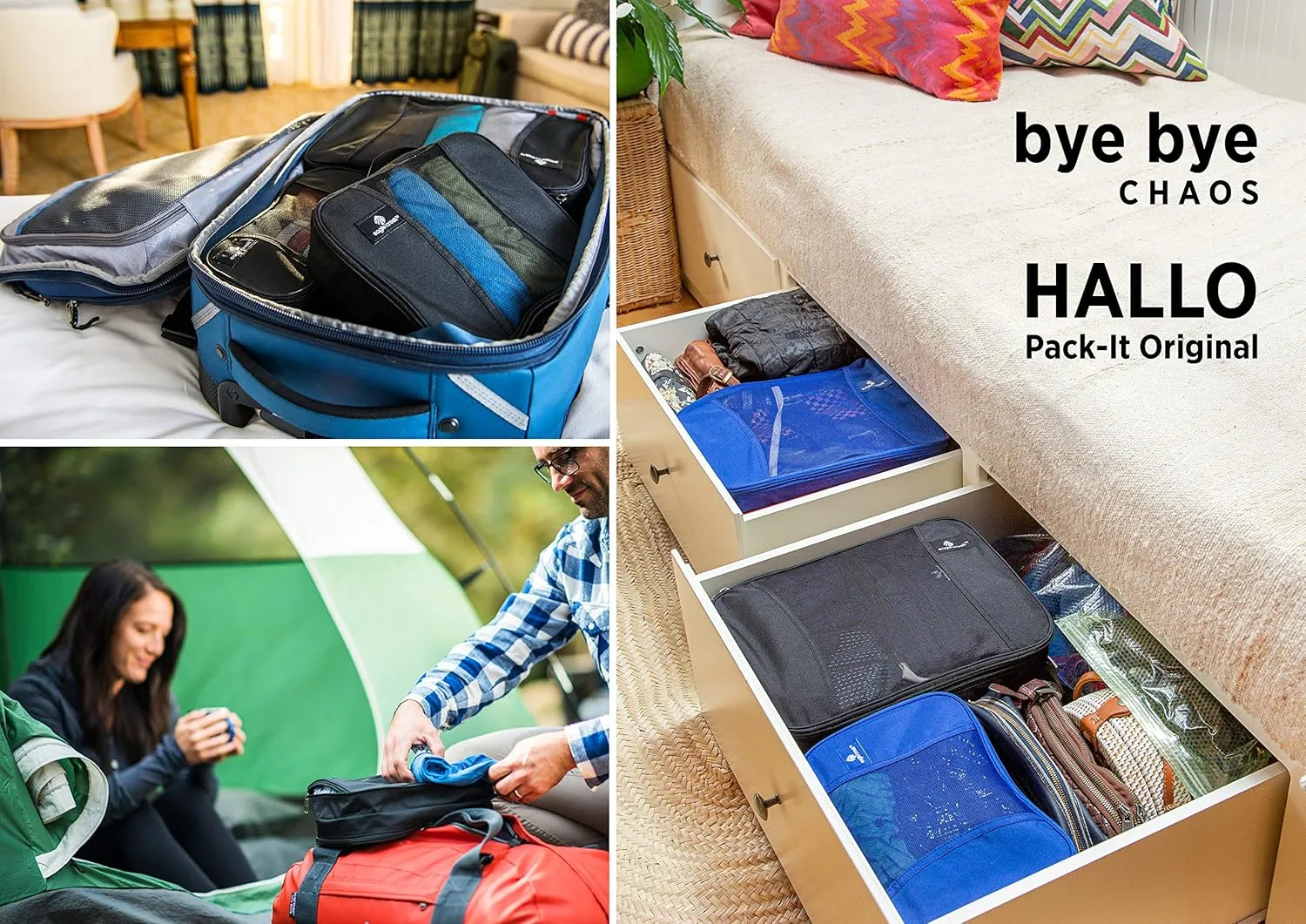 Eagle Creek Pack-It Original Packing Cubes - Durable Organizer Bags for Luggage with Rugged Dual Zippers and Top Grab Handle
