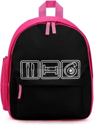 Eat Sleep Boosts Simple Backpack Lightweight Cute Printing Shoulder Bag Family Travel Pink-style