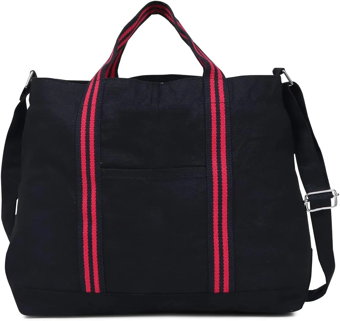 Eco Right Extra Large Canvas Tote Bag for Shopping & Work, Beach Bag with Adjustable Crossbody Handles