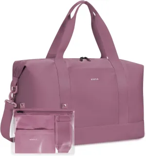 ECOHUB For Spirit Airlines Personal Item Bag 18x14x8 Underseat Carry on Luggage with Removable Wet Bag, Travel Duffel Bags Weekender for Women, 30L (Pink)
