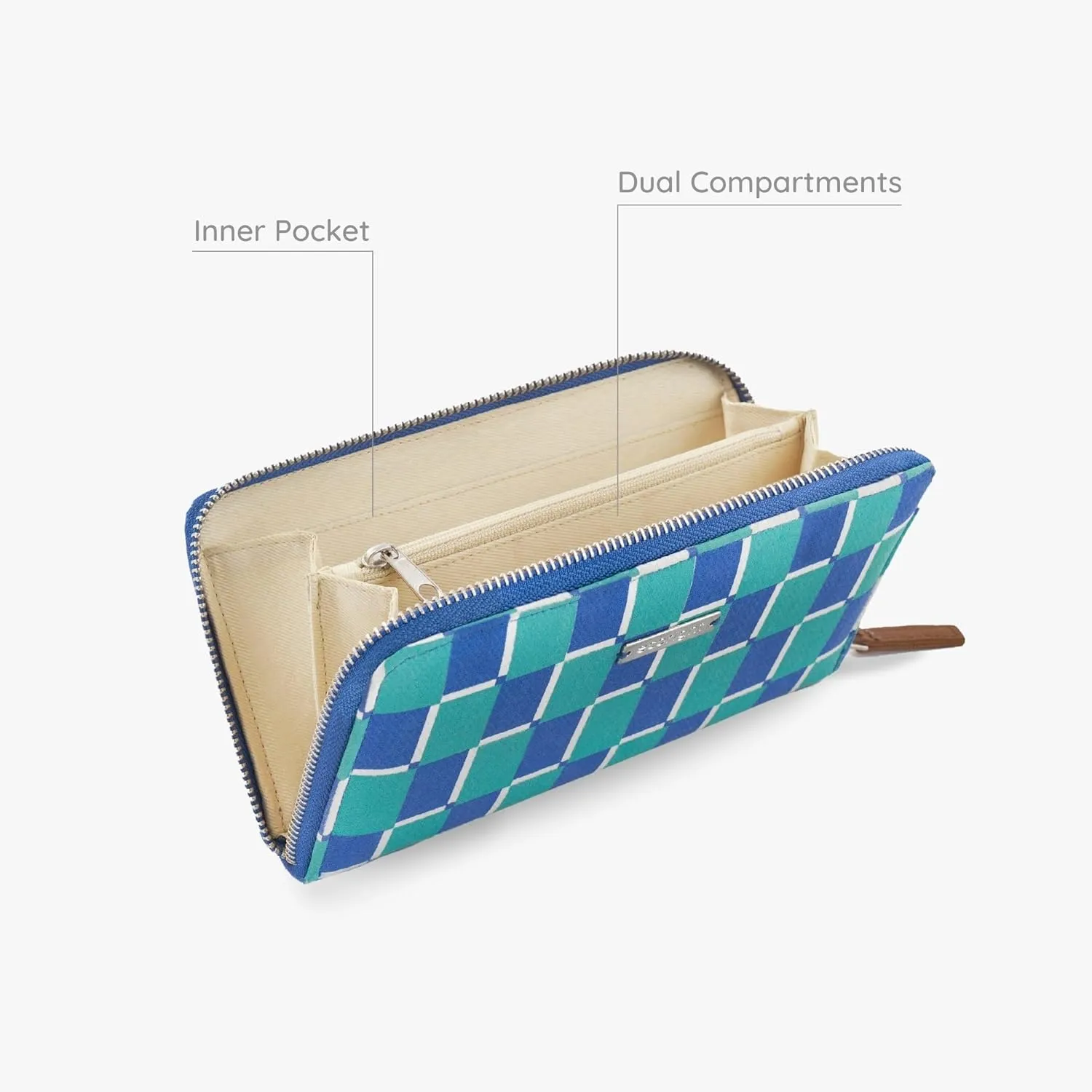 Ecoright Canvas Wallet for Women, Compact Wallet with Passport, Credit Card Holder, Coin Pouch, Women Wallet with Zipper