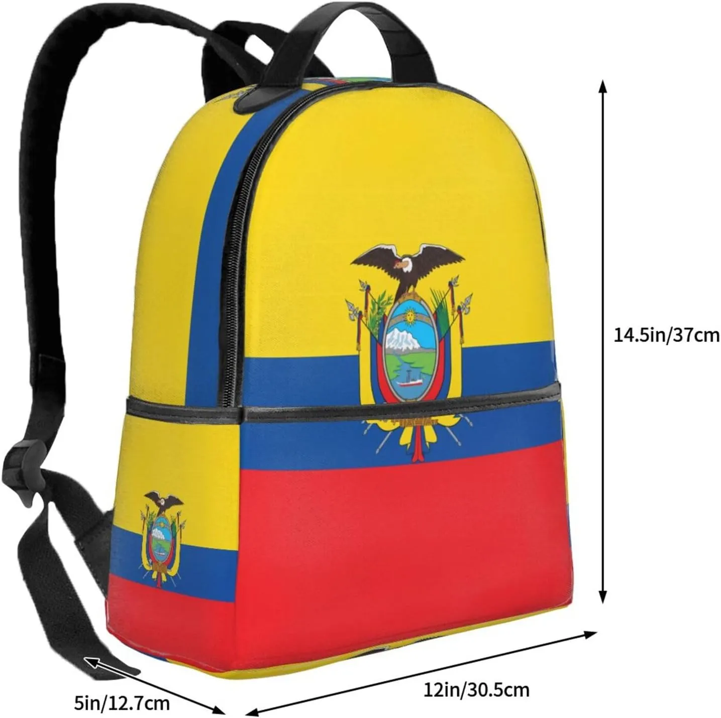 Ecuador Ecuadorian Flag Casual Backpacks Laptop Backpack Carry-on Daypack Sports Travel Rucksack Lightweight Working Bag for Outdoor Hiking Cycling Walking