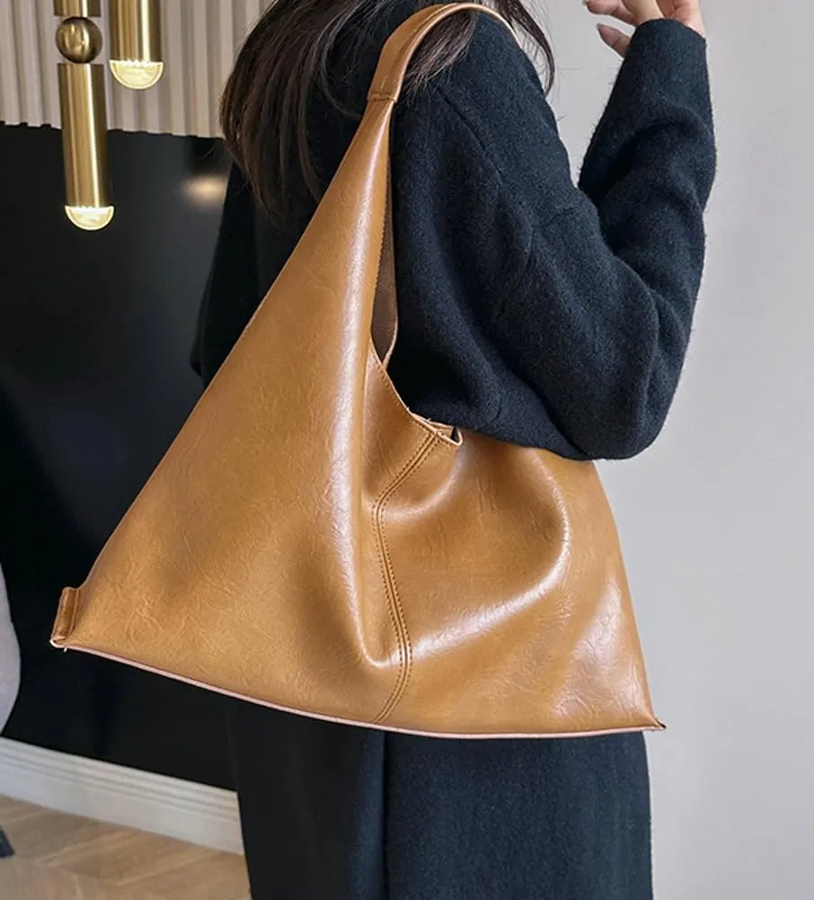 Elegant Shoulder Bags for Women, Large Capacity Handbags, Retro PU Leather Shoulder Wallet, Work Tote Bag 2pcs