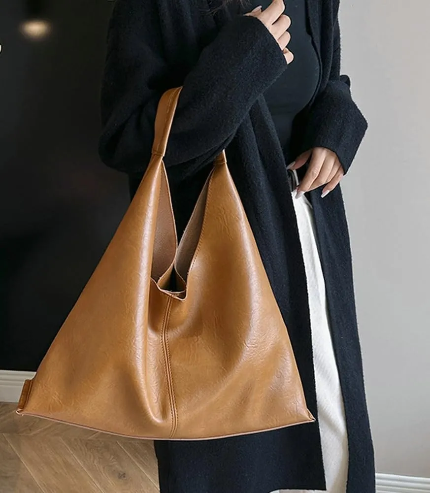 Elegant Shoulder Bags for Women, Large Capacity Handbags, Retro PU Leather Shoulder Wallet, Work Tote Bag 2pcs
