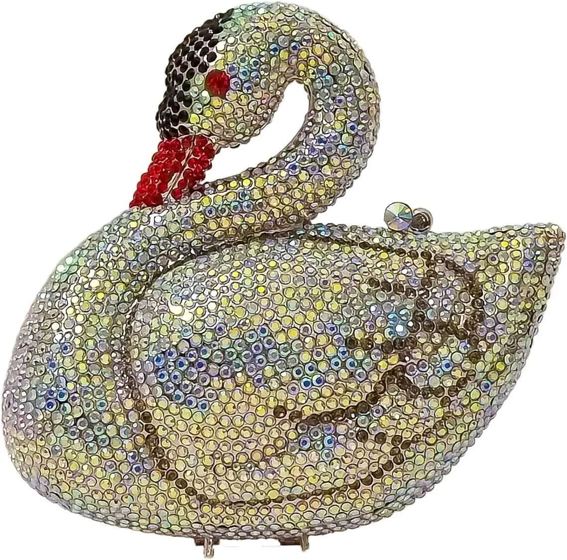 Elegant Swan Evening Purse Animal Crystal Clutch Women Minaudiere Handbag Party Luxury Rhinestone Bag