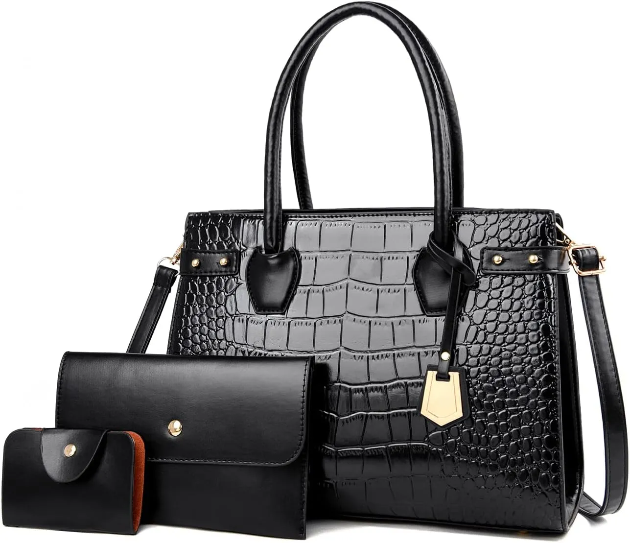 Elegant Women Handbags Large Shoulder Bag Multifunctional Set 3 Pcs