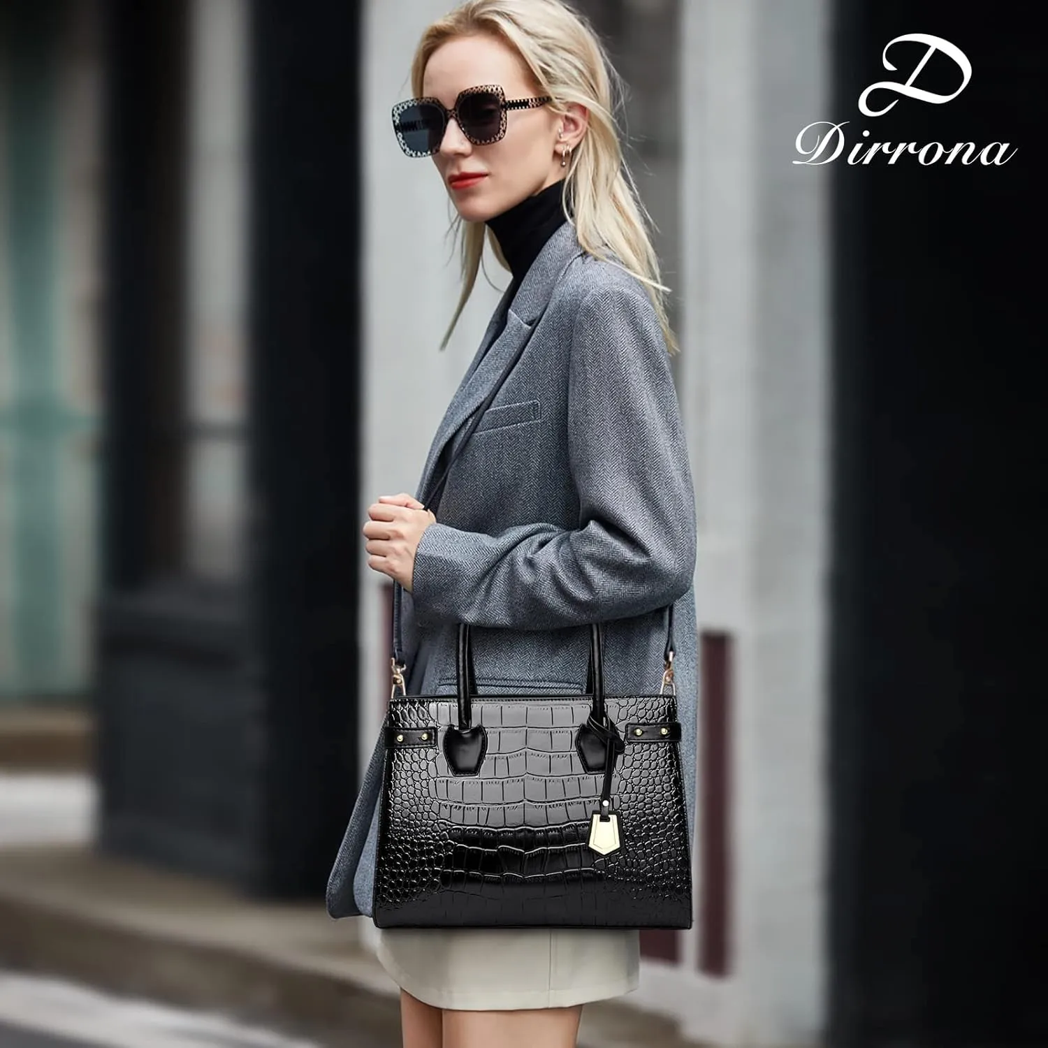 Elegant Women Handbags Large Shoulder Bag Multifunctional Set 3 Pcs