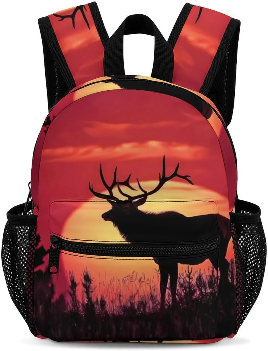 Elk in The Sunset 13 Inch Backpack Waterproof Lightweight Travel Backpack Purse Hiking Daypack