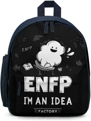 ENFP I'm An Idea Factory MBTI Cute Backpack Shoulders Bag Casual Daypacks Travel Back Pack for Camping Hiking Blue-style