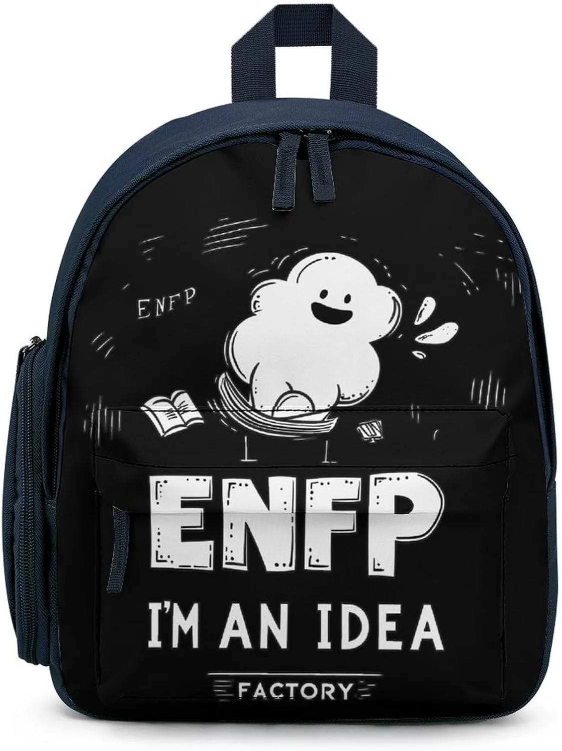 ENFP I'm An Idea Factory MBTI Cute Backpack Shoulders Bag Casual Daypacks Travel Back Pack for Camping Hiking Blue-style