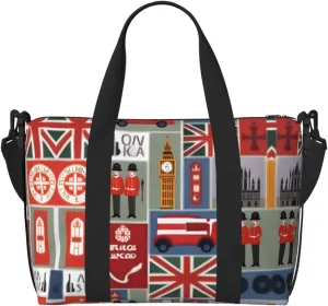 England Symbols Duffel Bags for Traveling - Lightweight Personal Item Travel Bags, Gym Bags for Men and Women