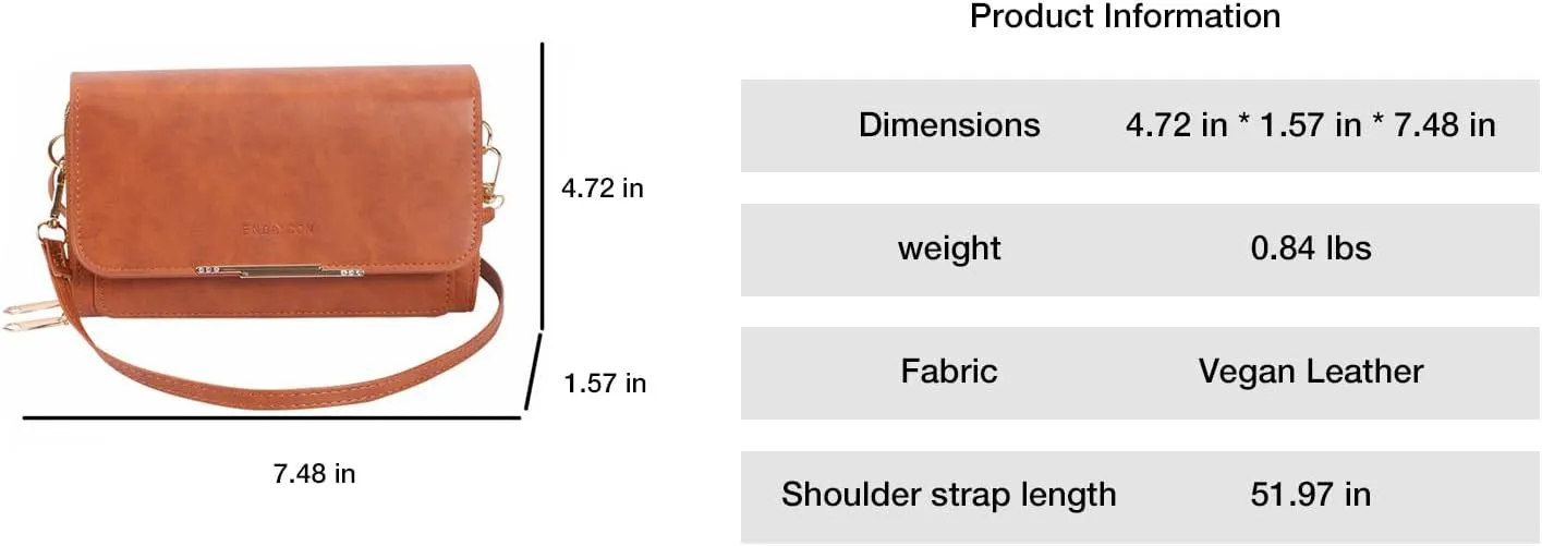 ENOPINK Small Crossbody Bags for Women PU Leather Shoulder Bags Trendy Flap Handbags Purses