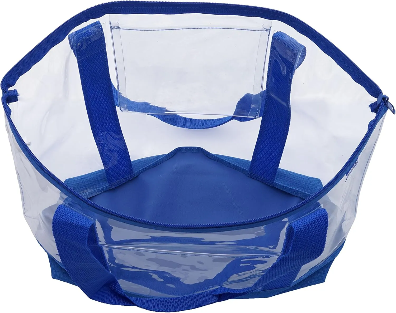 Ensign Peak Clear ZIPPER tote with color trim and bottom, Royal trim