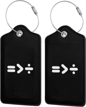 Equality is Greater Than Division Leather Baggage Bag Luggage Tags with Stainless Steel Loop and Privacy Cover