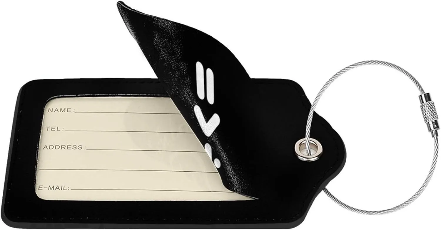 Equality is Greater Than Division Leather Baggage Bag Luggage Tags with Stainless Steel Loop and Privacy Cover