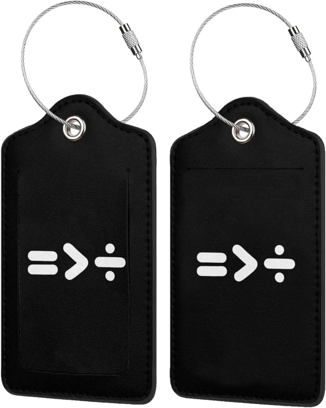 Equality is Greater Than Division Leather Baggage Bag Luggage Tags with Stainless Steel Loop and Privacy Cover