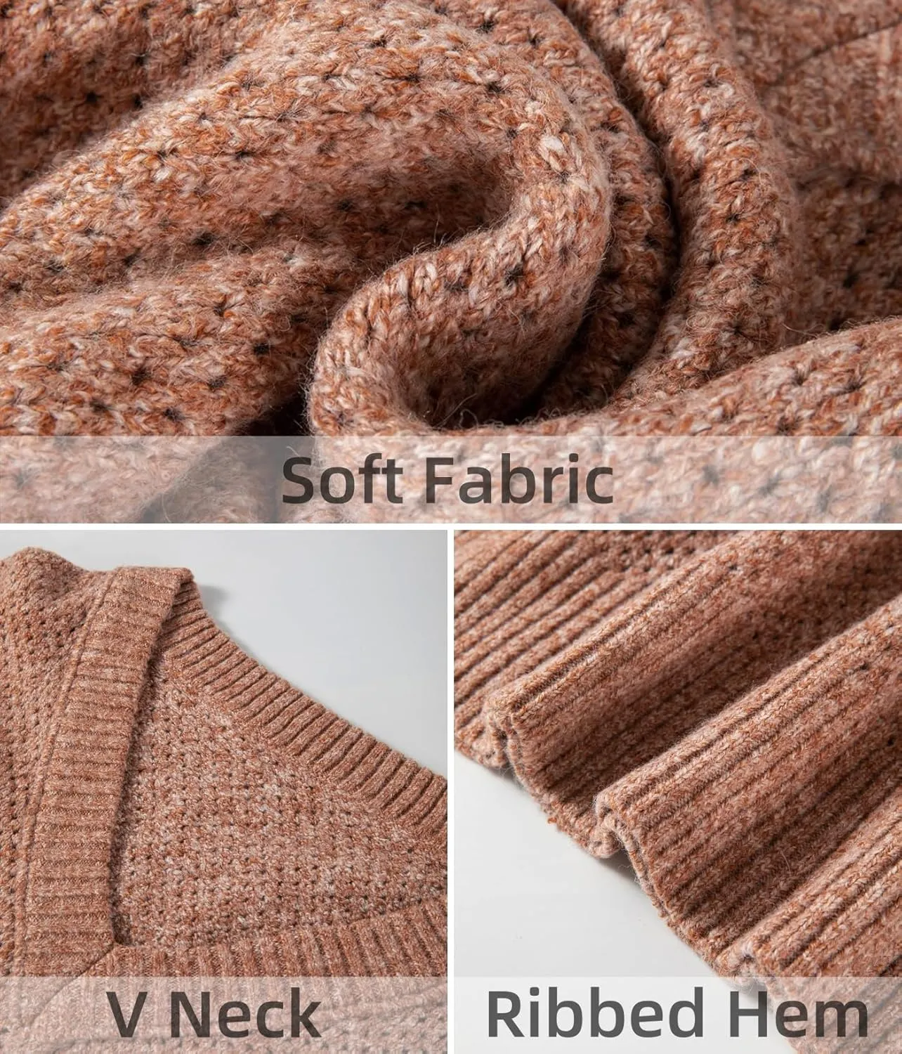 EVALESS Sweaters for Women 2024 Fall Winter Long Sleeve V Neck Crochet Sweater Hollow Out Knitwear Pullover Jumper Tops