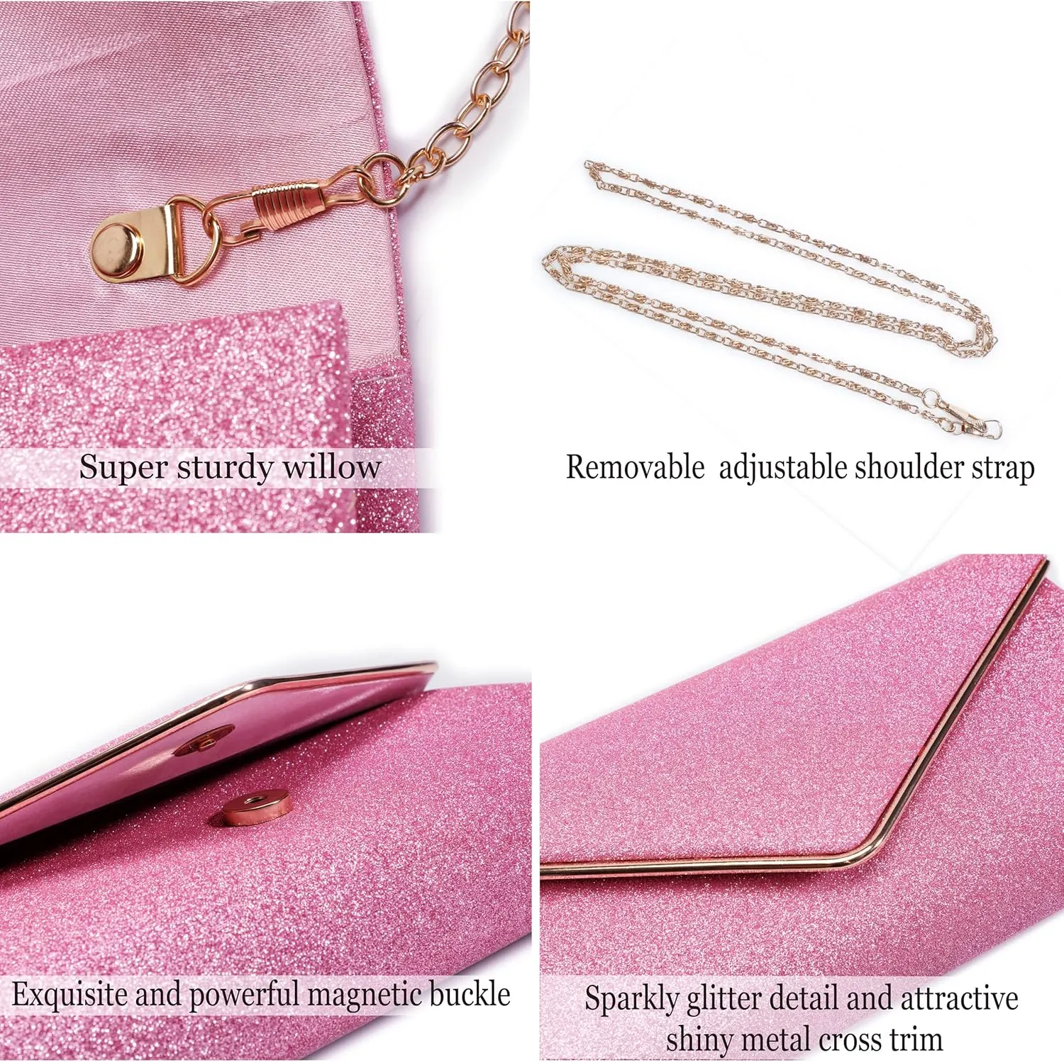 Evening Bag Clutch Purses for Women, Ladies Sparkling Party Handbag Wedding Bag Purse
