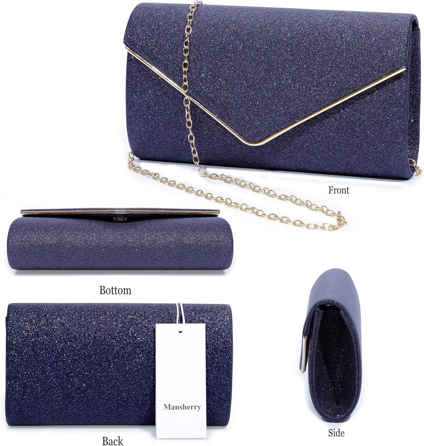 Evening Bag Clutch Purses for Women, Ladies Sparkling Party Handbag Wedding Bag Purse