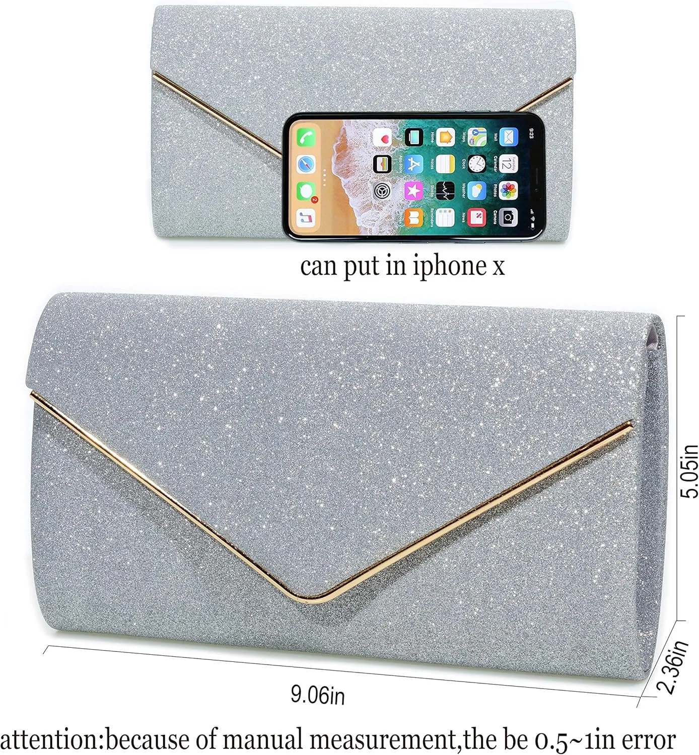 Evening Bag Clutch Purses for Women, Ladies Sparkling Party Handbag Wedding Bag Purse