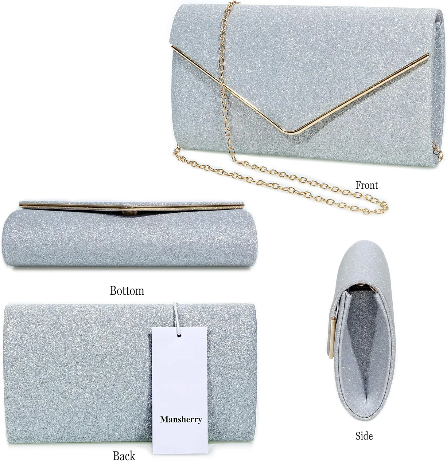 Evening Bag Clutch Purses for Women, Ladies Sparkling Party Handbag Wedding Bag Purse