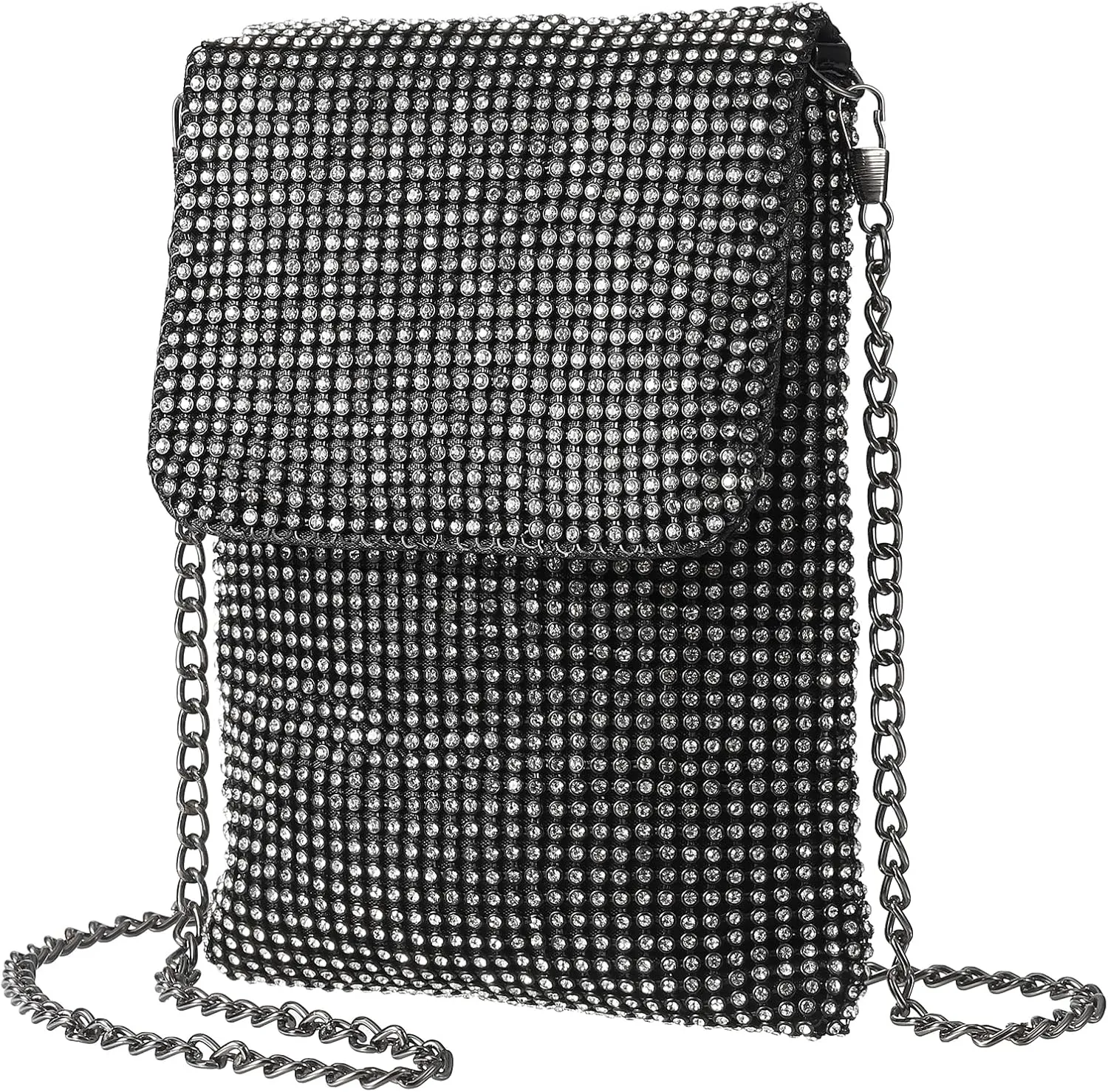 Evening Handbags Clutch Purses for Women, Crystal Rhinestone Purse Small Shoulder Bag Sparkly for Wedding Party Black