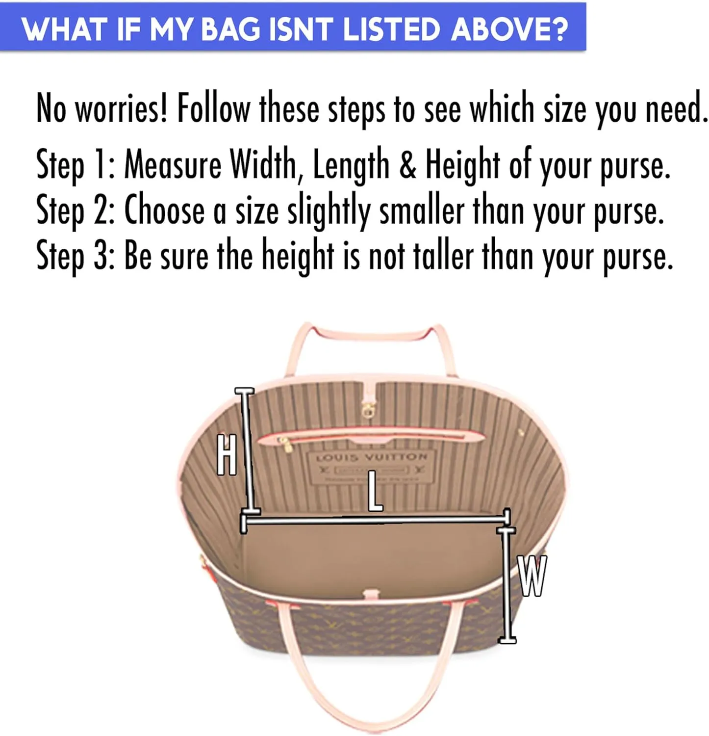Exclusive Zippered Purse Organizer Insert For Handbags, Shaper For Speedy, Neverfull, On The Go & Graceful Totes (Extra Jumbo, Brown)