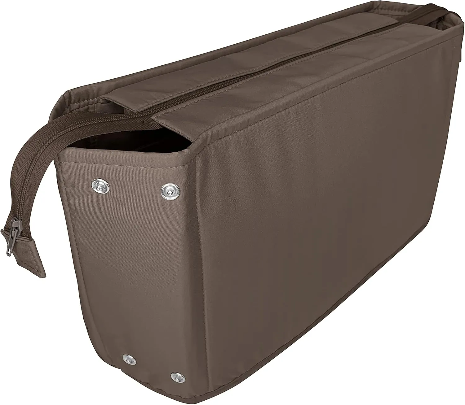 Exclusive Zippered Purse Organizer Insert For Handbags, Shaper For Speedy, Neverfull, On The Go & Graceful Totes (Extra Jumbo, Brown)