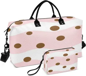 Exnundod Brown Bubble with Milk Tea Travel Duffel Bags for Women Sports Gym Bag Weekender Carry On Tote Overnight Luggage Duffle Bags