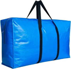 Extra Large Storage Bags, Jumbo Moving Tent Storage Bags, Waterproof Foldable Big Blue XL Duffle Bag for Travel, 38x23x11inch - 1PACK