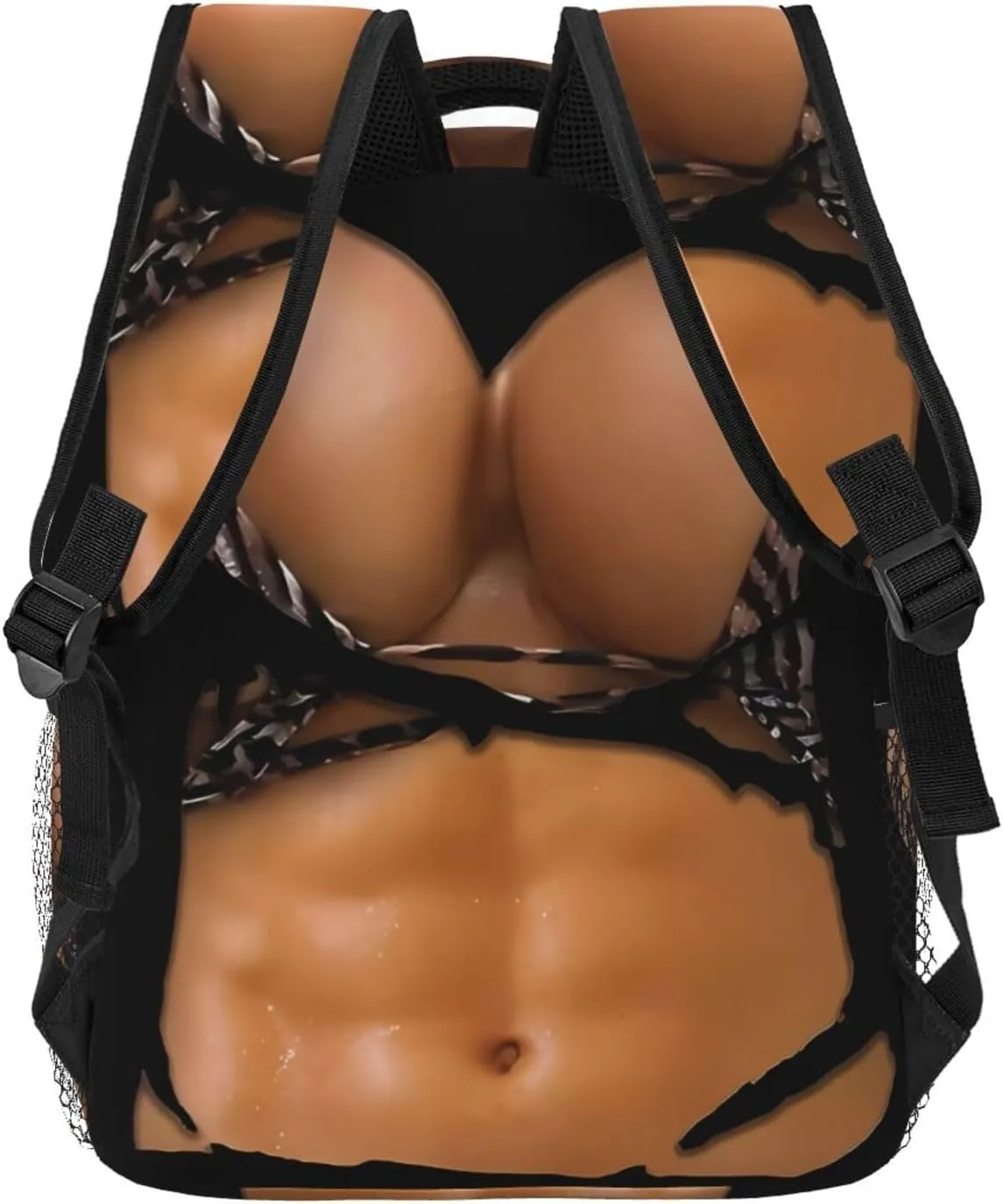 Fake Abs Shirt Bikini Body Muscle Six Pack Fake Big Boobs Backpacks 15 Inch Laptop Backpack Multipurpose Double Shoulder Bag For Men Women Gifts