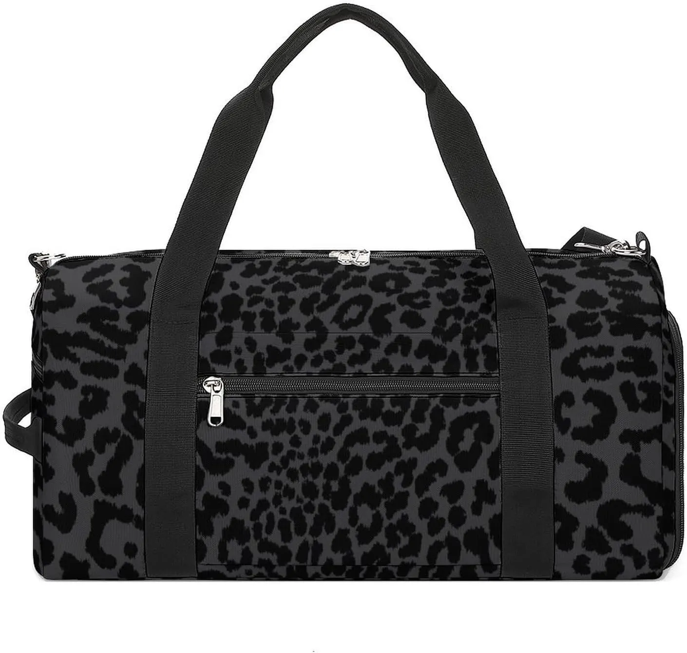 Fashion Overnight Luggage bag Travel Weekender Duffle Bag Sport Beach Yoga bag Compatible with Dark Gray Black Leopard Cheetah Print