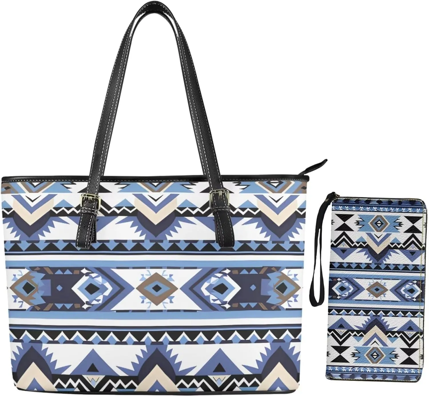 Fashion Purses and Wallets Set for Women 2 Piece Tote Bag Large Capacity Travel Totes