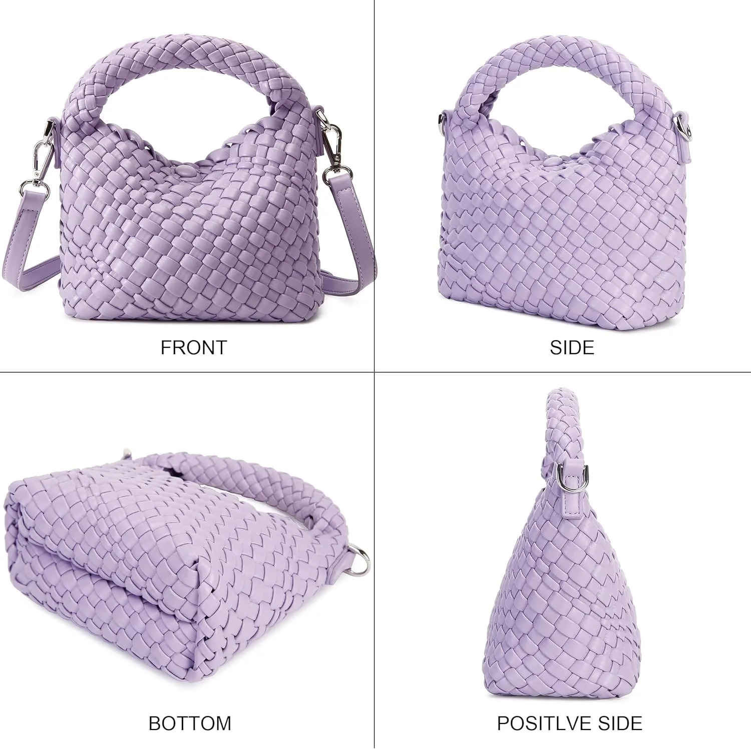 Fashion Small Woven Bag for Women, Handmade MINI HOBO Tote Bag Crossbody Handbag Travel Summer Beach Bag