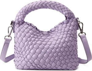 Fashion Small Woven Bag for Women, Handmade MINI HOBO Tote Bag Crossbody Handbag Travel Summer Beach Bag