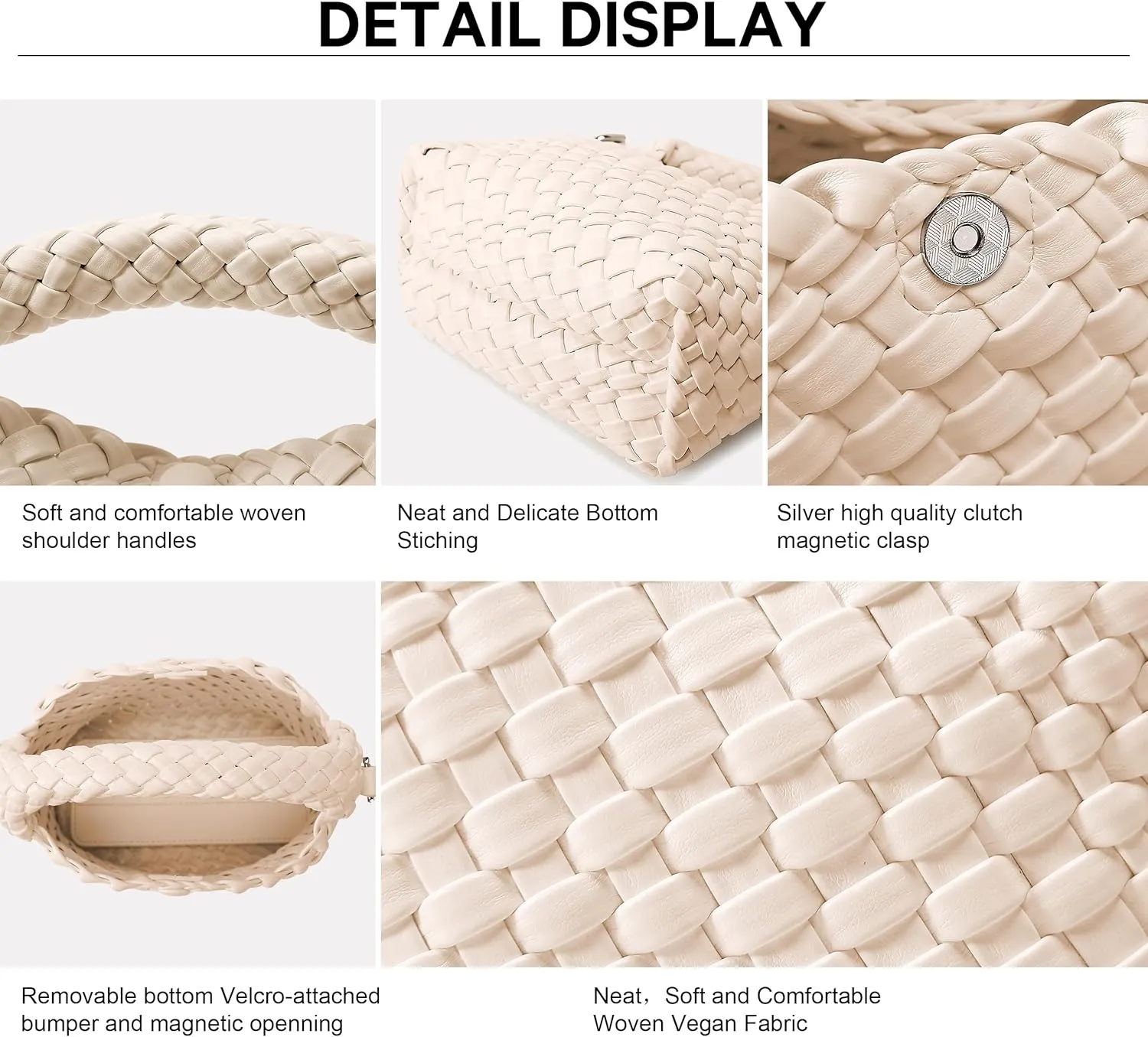 Fashion Small Woven Bag for Women, Handmade MINI HOBO Tote Bag Crossbody Handbag Travel Summer Beach Bag